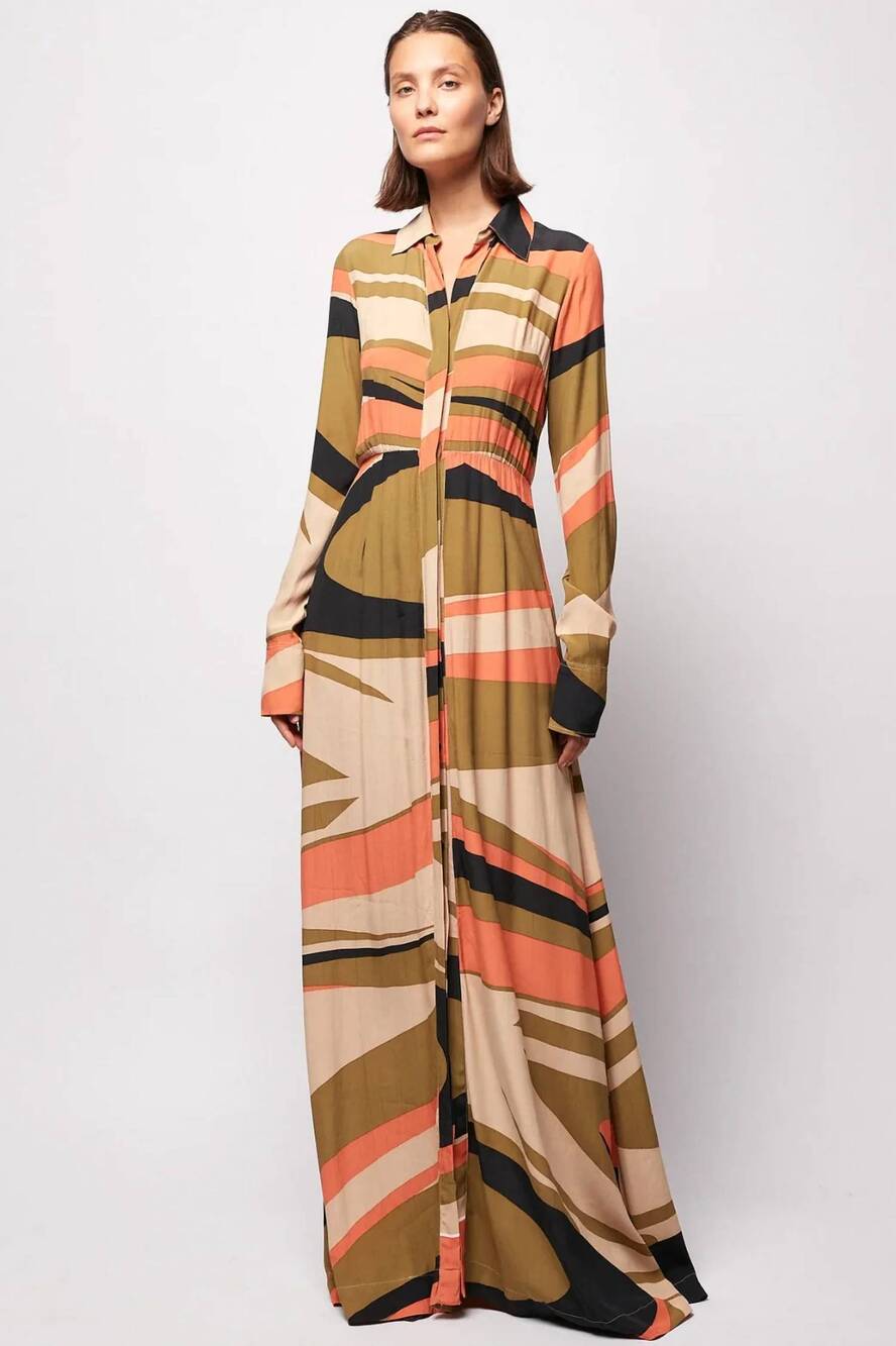 NEW SWF all-class shirt dress in landmark pattern